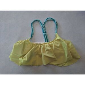 Victoria's Secret PINK Size M Flounce Racetrack Bikini Top Yellow